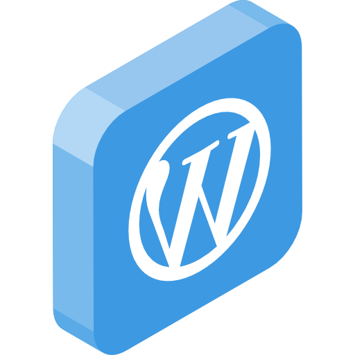 Blaues 3D-Icon mit weißem stilisiertem »W«